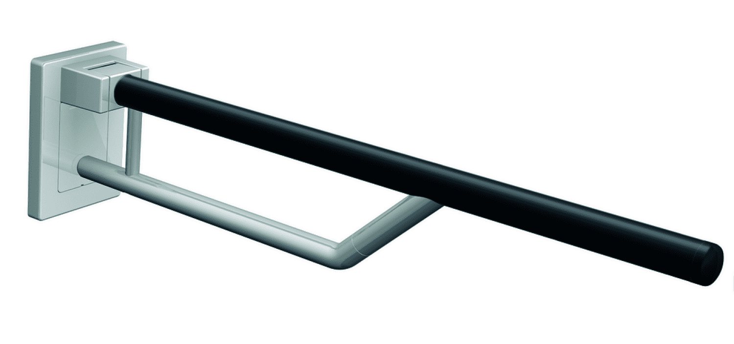 HEWI SK-Griff Duo, L:850mm, Kst., reinweiß, Oberholm farbig anthrazitgrau