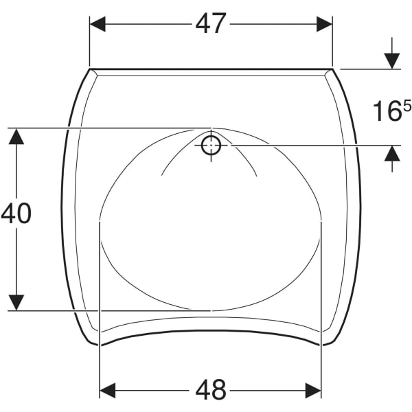 Geberit Vitalis WT, barrierefrei, 65x60cm o. Hl., m. Ül., weiß, KeraTect