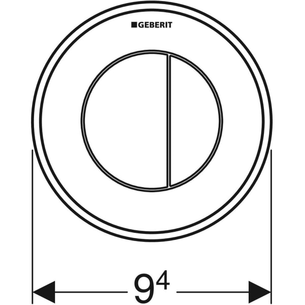 Geberit Typ 01 Fernbetätigung, pneumatisch 2-Mengen-Sp., UP-Drücker, hgl. verchromt