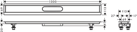 Hansgrohe Installationsset RainDrain  1000 mm für Duschrinnen Fertigsets