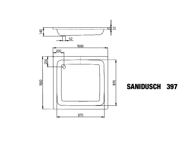 KA DW SANIDUSCH Mod.397,1000x1000mm, manhattan