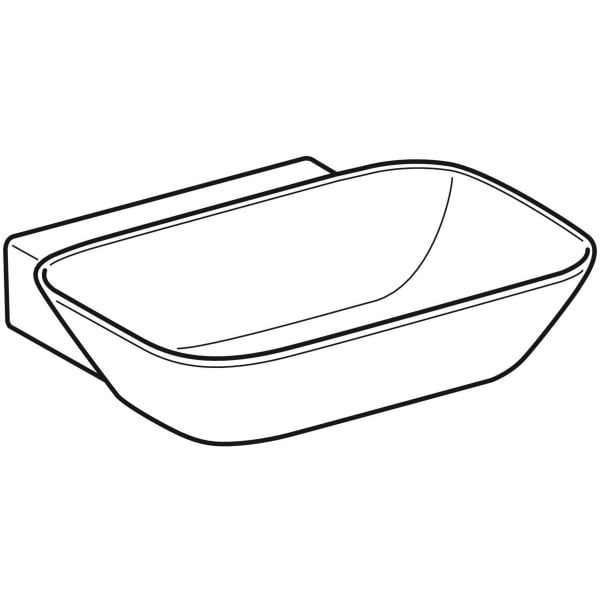 Geberit ONE AS-WT, Schalenform, 50x42,5 cm o. Hl., o. Ül., weiß, KeraTect