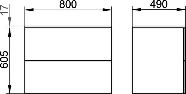 KEUCO WUB X-Line 33163, m.2 Ausz. 800x605x490mm inox