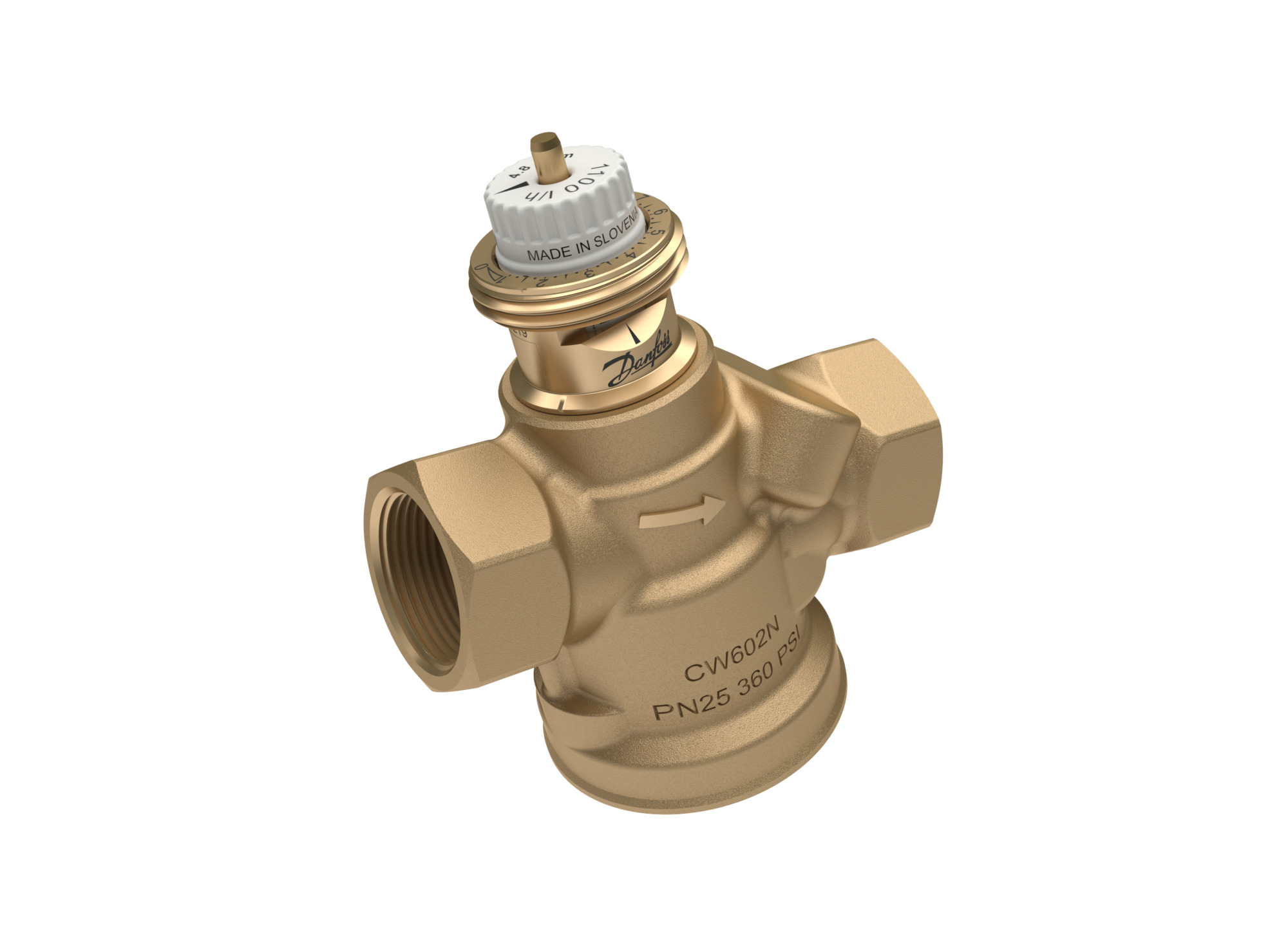 Danfoss druckunabh. Regelventil ABQM 4.0 DN20HF, 190-1900 l/h, oh.Messnip. 3/4"IG