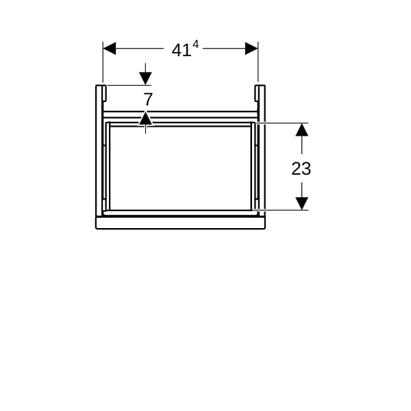 Geberit Acanto US für HWB B:45cm, 1 Schubl. lava matt/Glas lava