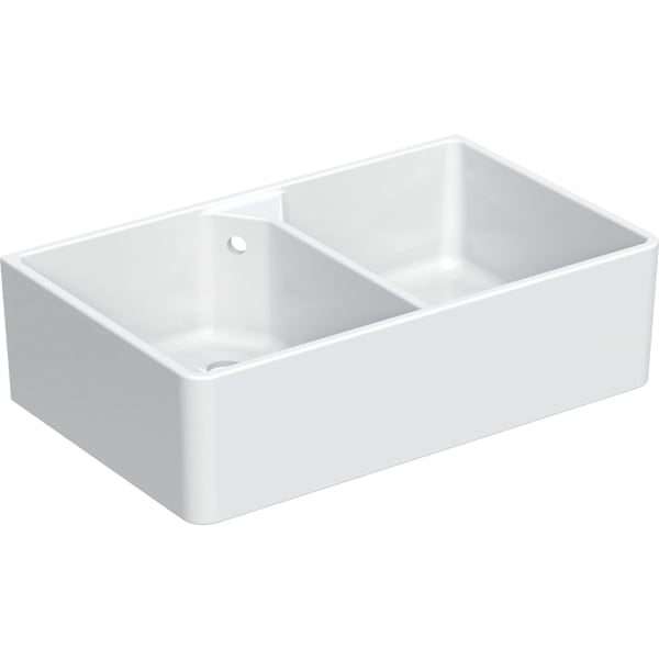 Geberit Publica Mehrzweckbecken mit 2 Becken 90x25x56cm, mit Überlauf, weiß