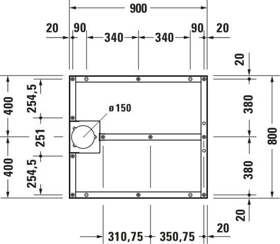 DU Fußgestell für Stonetto Duschwanne 900x800mm