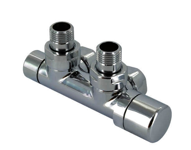 ZE Anschluss-Armatur Set P Eckform Thermostatkopf rechts, Messing
