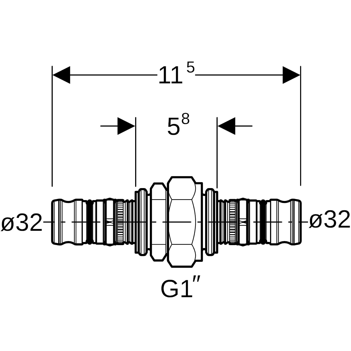 Geberit Mepla Verschraubung SiBr,d32