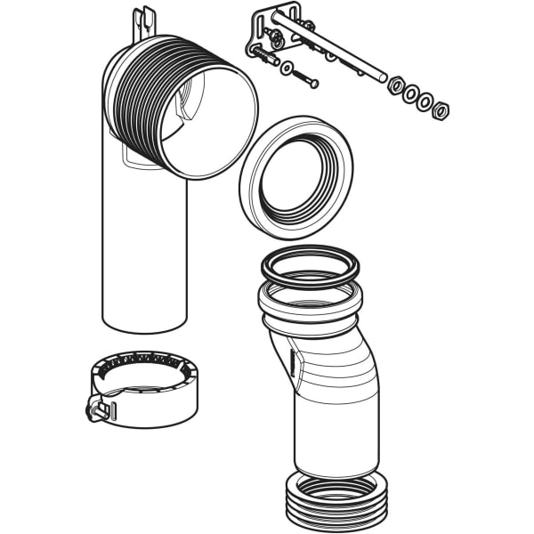 Geberit Anschlussset f. Stand-WC TurboFlush, Abgang vertikal