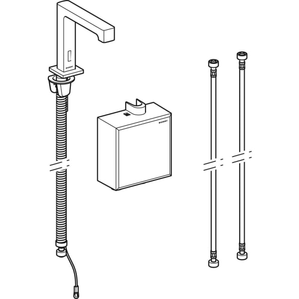 Geberit Brenta WT-Arm., Standmont., Generator mit AP-Funkt.Box, m.Misch., edst.gebü.