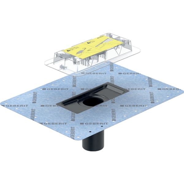 Geberit Flanschaufsatz Duschrinne CleanLine inkl. Bauschutzdeckel mit Abzugskante