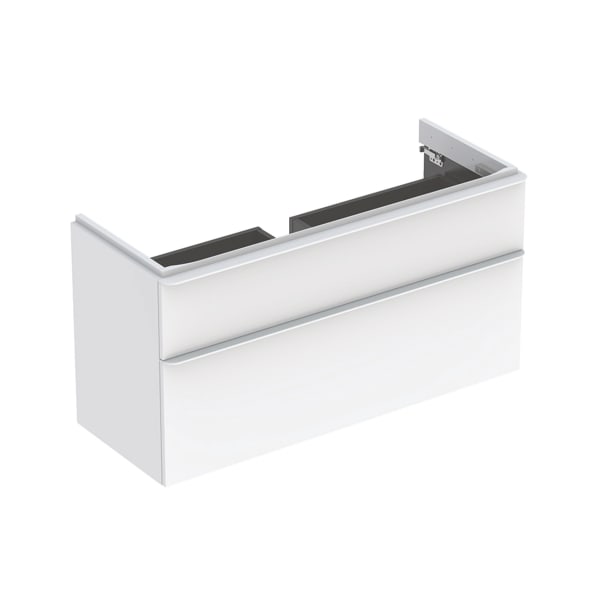 Geberit Smyle US für WT, eckig, m. 2 Schubl. 118,4x61,7x47cm, weiß