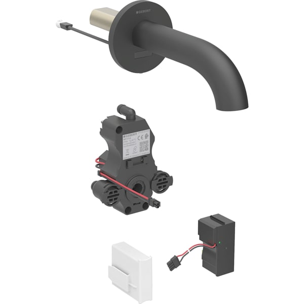 Geberit Piave WT-Arm., Wandmontage, Netzbetr. für UP-Funkt.Box, m.Misch.,L:22cm, swm
