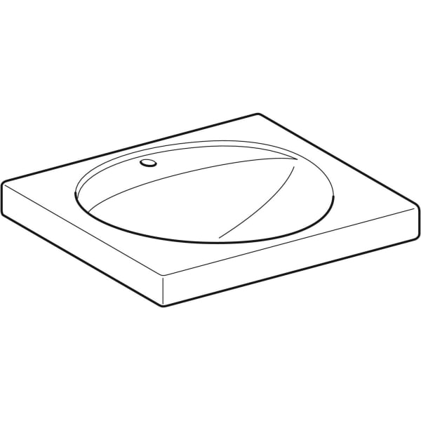 Geberit Preciosa Waschtisch mit Ablagefläche 60x55cm, m. Hl., o. Ül., weiß
