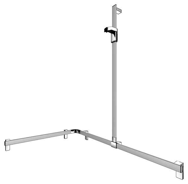KEUCO Duschhandlauf AXESS 35015, Br.stg. r. 850/1150/1301mm si.-elox.