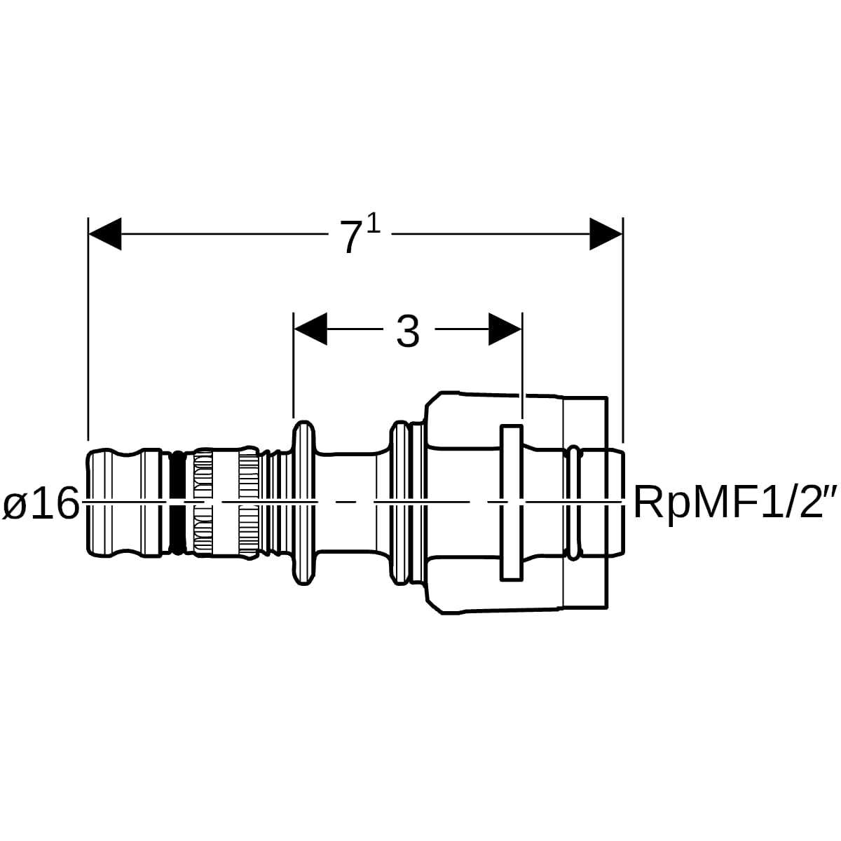 Geberit Mepla Übergang mit MasterFix PVDF d16-MF20