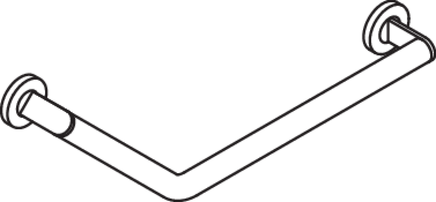 HEWI Winkelgriff 135 Gr, d:32, re, plvb dgrau tiefmatt