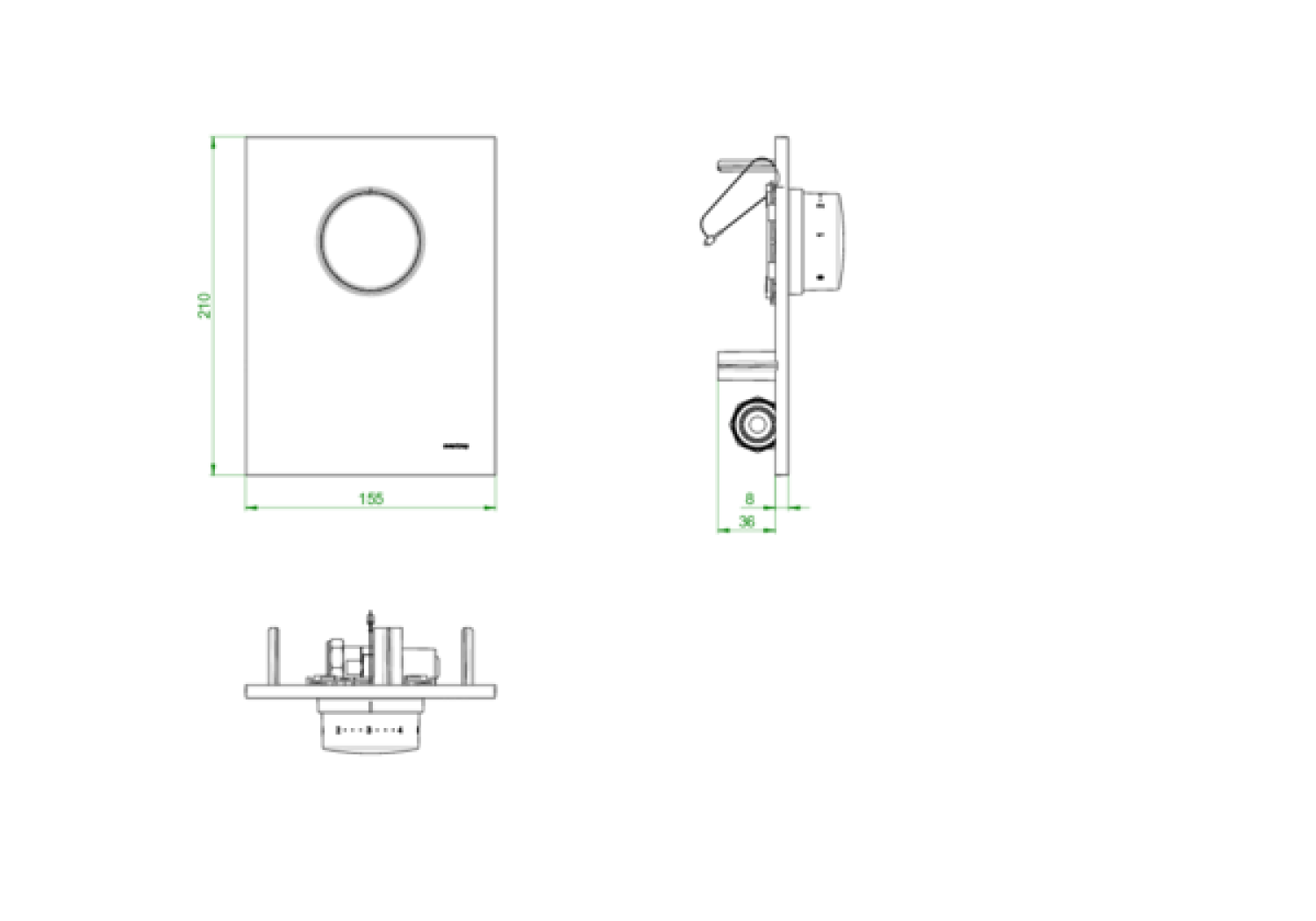 OVENTROP-Abdeckung mit Thermostat weiß, für Unibox T-RTL