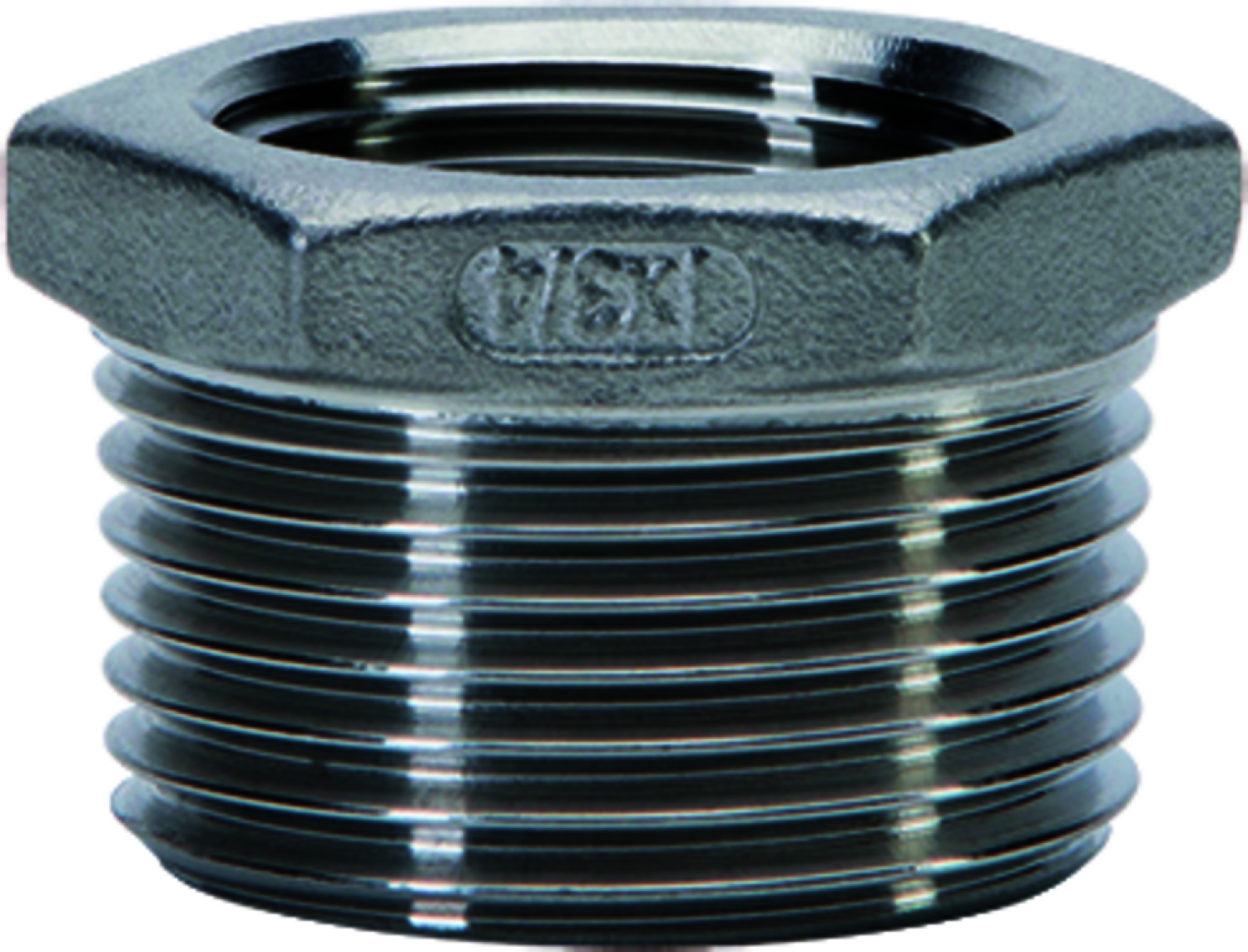 gebog316 Edelstahl-Gewindefitting 241 - Reduziernippel 3" x 2 1/2"