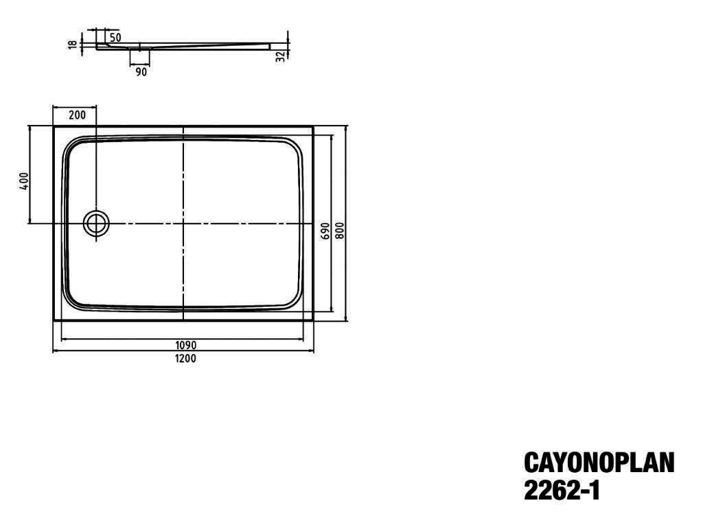KA DW CAYONOPLAN Mod.2262-1,800x1200mm, pergamon,mit Vollantislip