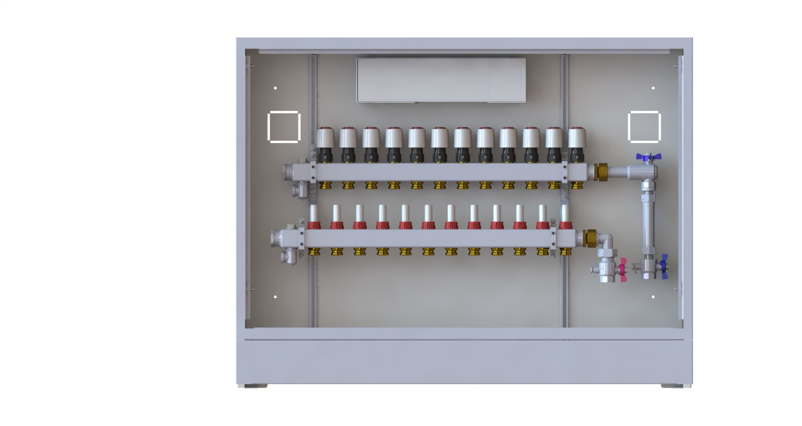 Danfoss Station UnoFloor Basic 12R 12 HK, rechts mit WMZ-Set, 230V