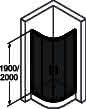 HP DA Classics 2 1/4 Kreis GT 80/90 H:1900 R:500 silber matt klar