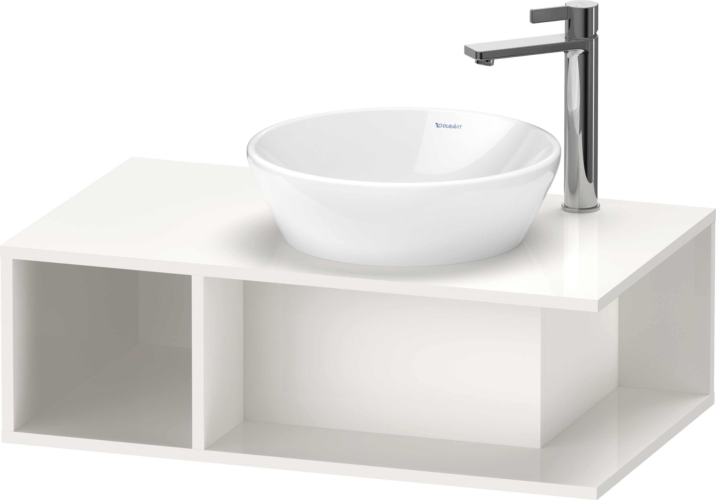 DU D-Neo WTU wandh.,1 offenes Fach l., 260x800x480mm, Weiß Hochglanz