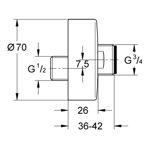 GROHE S-Anschluss 12662 nickel gebürstet
