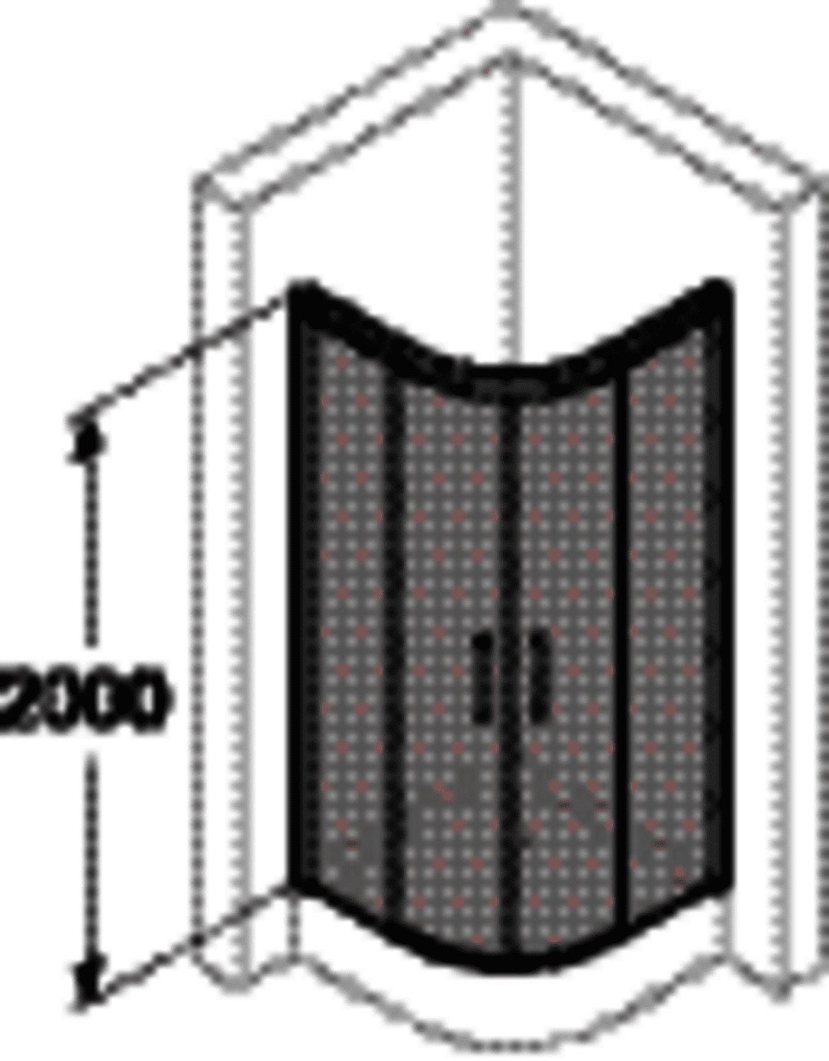 HP DA Classics 2 EasyEntry 1/4 Kreis GT 80/80 H:2000 R:550 silber matt klar