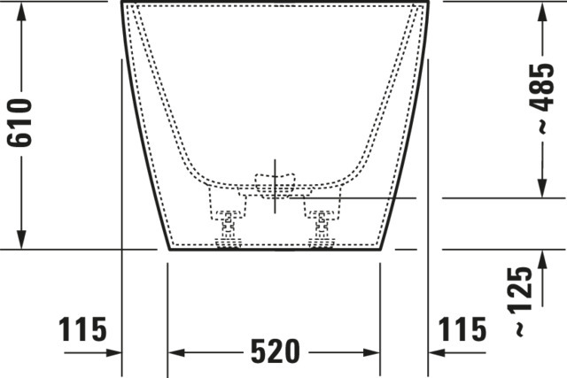Duravit DuraSquare BW 1600x750,Freis.,Naht.VK Rückens.2 L/R, inkl.FG/Ab-Üb.G.,Weiß M.