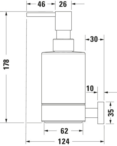 DU Karree Seifenspender, Chrom, Akzentfarbe: Wß Matt, 124x68x178 , : Gla