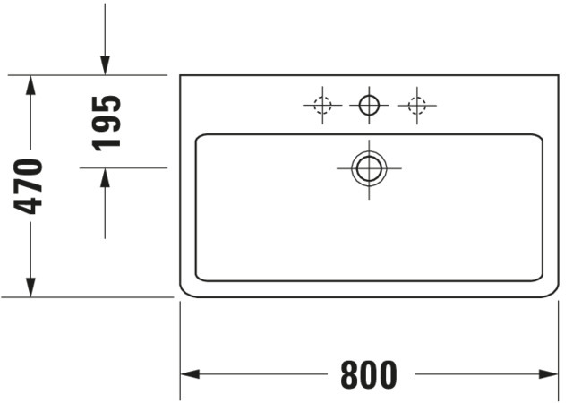 DU Waschtisch Vero 800 mm m.ÜL, m.HLB, 1 HL, geschl., weiß