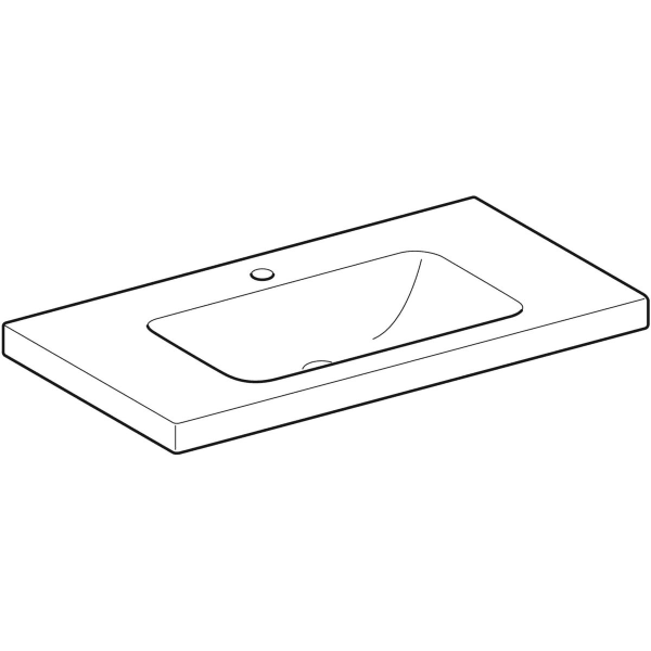 Geberit iCon Light Waschtisch 90x48cm Ablagefläche, m. Hl., o. Ül., weiß