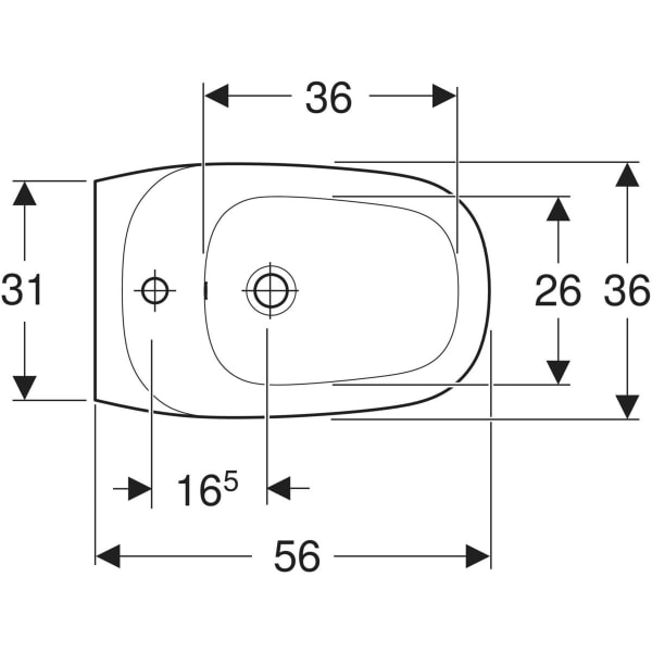 Geberit Citterio Wandbidet mit Überlauf, weiß, KeraTect