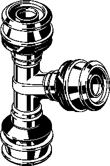 Viega T-Stück mit SC Raxofix 5318 in 20x25x20mm Siliziumbronze