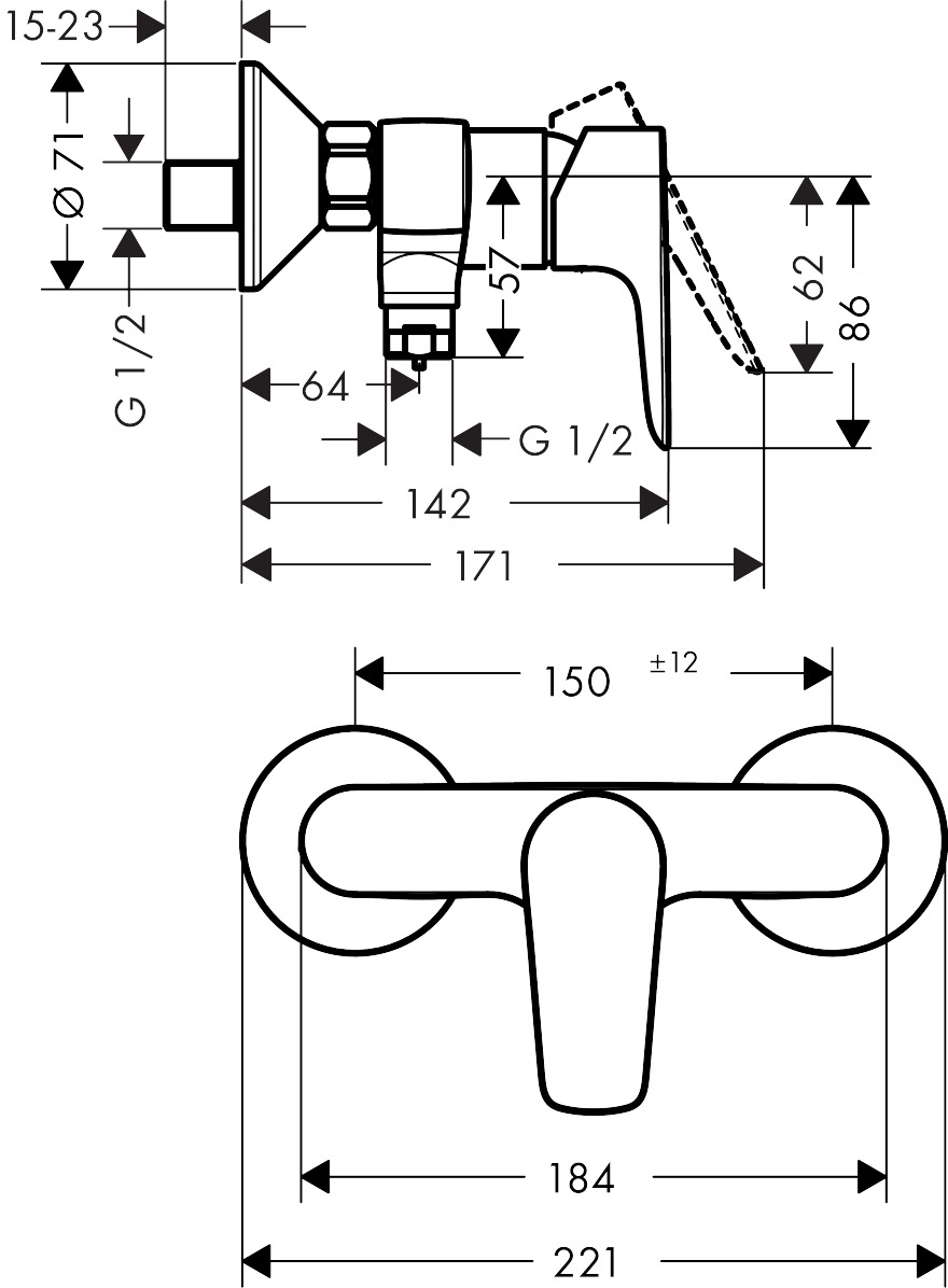 Hansgrohe Brausenmischer Aufputz Talis E CHR  . PHASEOUT