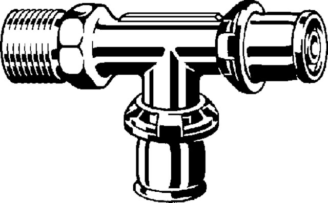 Viega T-Stück mit SC Sanfix P 2126.4 in R3/4 x 16x16mm Rotguss