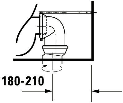DU Stand-WC Kombi Starck 3 655 mm Tiefspüler,f.SPK,Abg.Vario,weiß,HYG