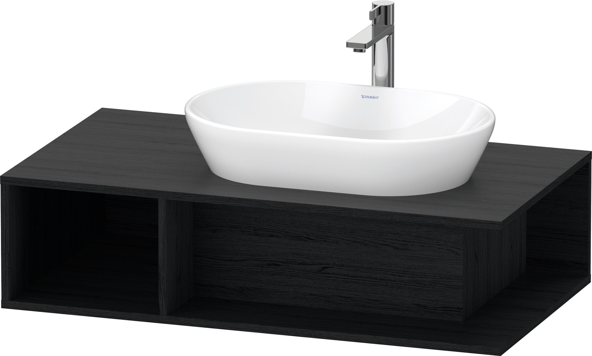 Duravit D-Neo WTU wandh.,1 offenes Fach l., 260x1000x550mm, Eiche Schwarz