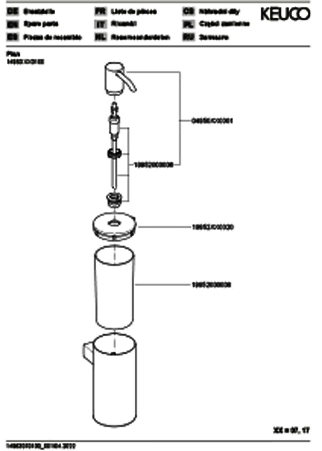 KEUCO Lotionspender Plan 14953, Pumpe/Kunstoffeinsatz,Edelstahl
