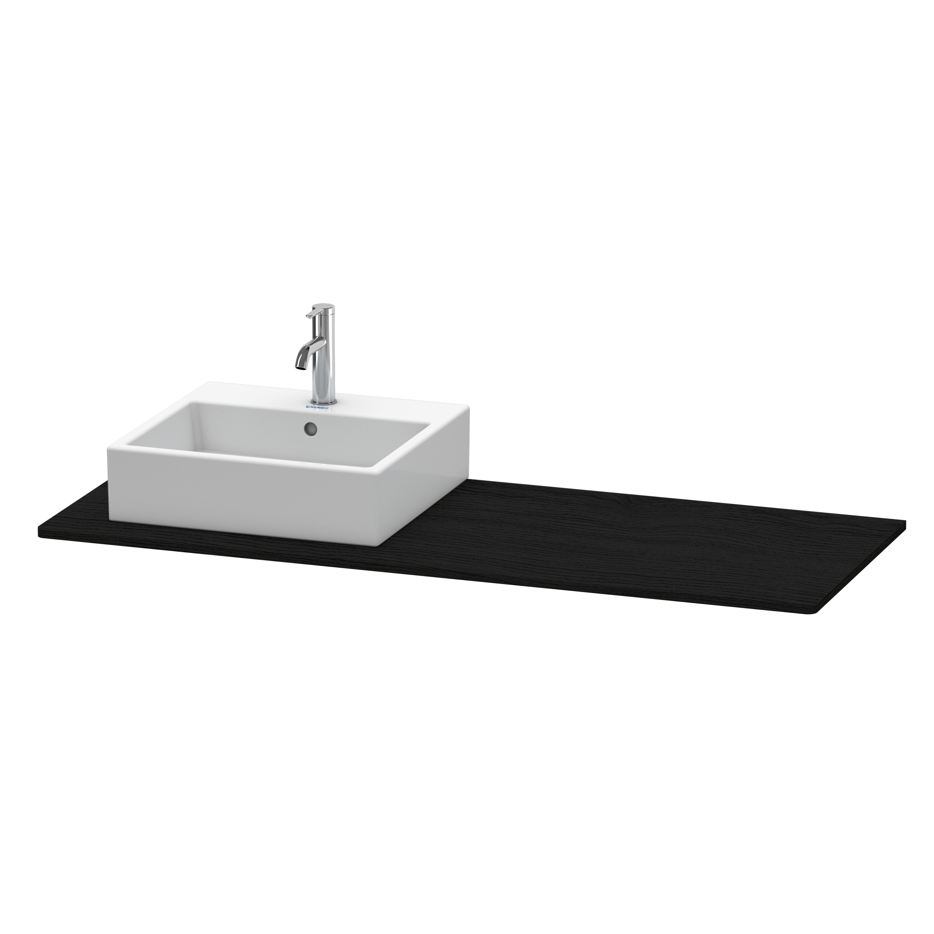 Duravit Konsole XSquare m. Ausschnitt links 16x1400x550mm,Eiche Schwarz