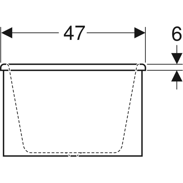 Geberit Bambini asymmetrische Badewanne 47x28,5x76,5cm, weiß