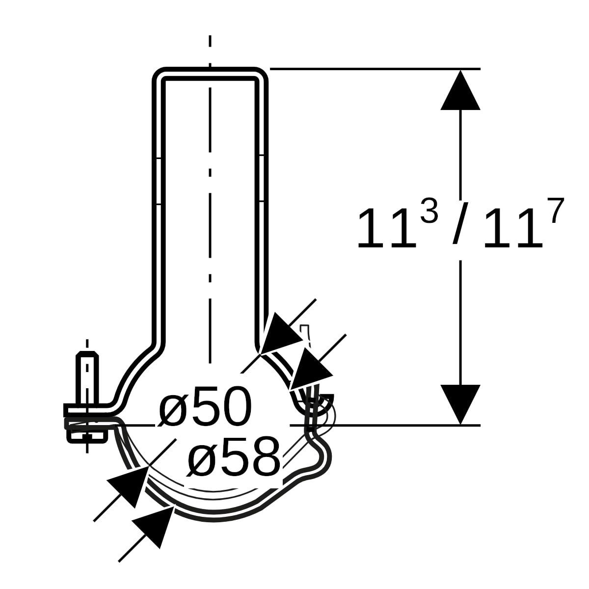 Geberit Pluvia Rohrschelle verstellbar d50/58