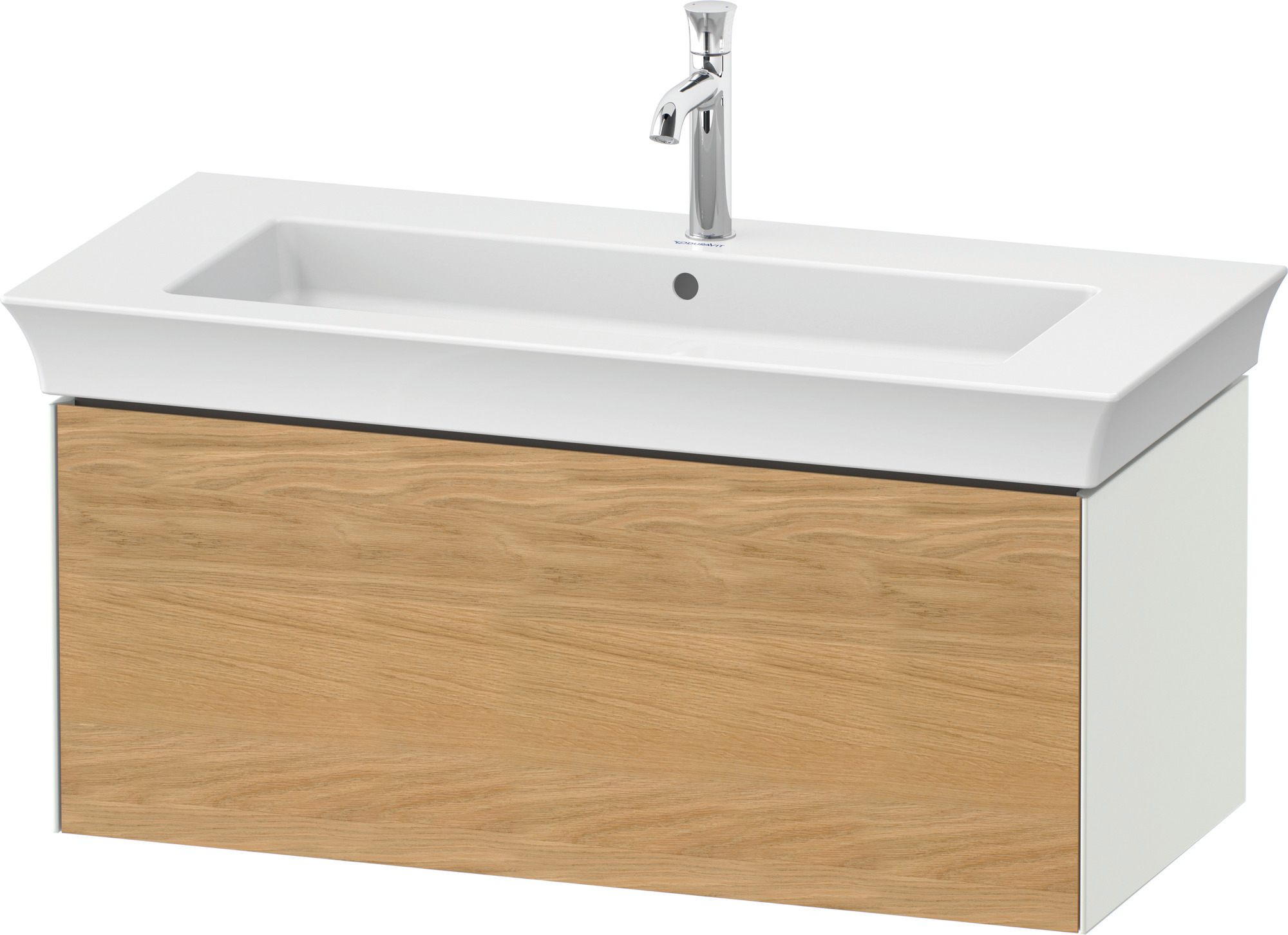 Duravit WTU White Tulip wandh.,1 Auszug 410x984x458mm,Eiche N.M/Weiß Seidenmatt