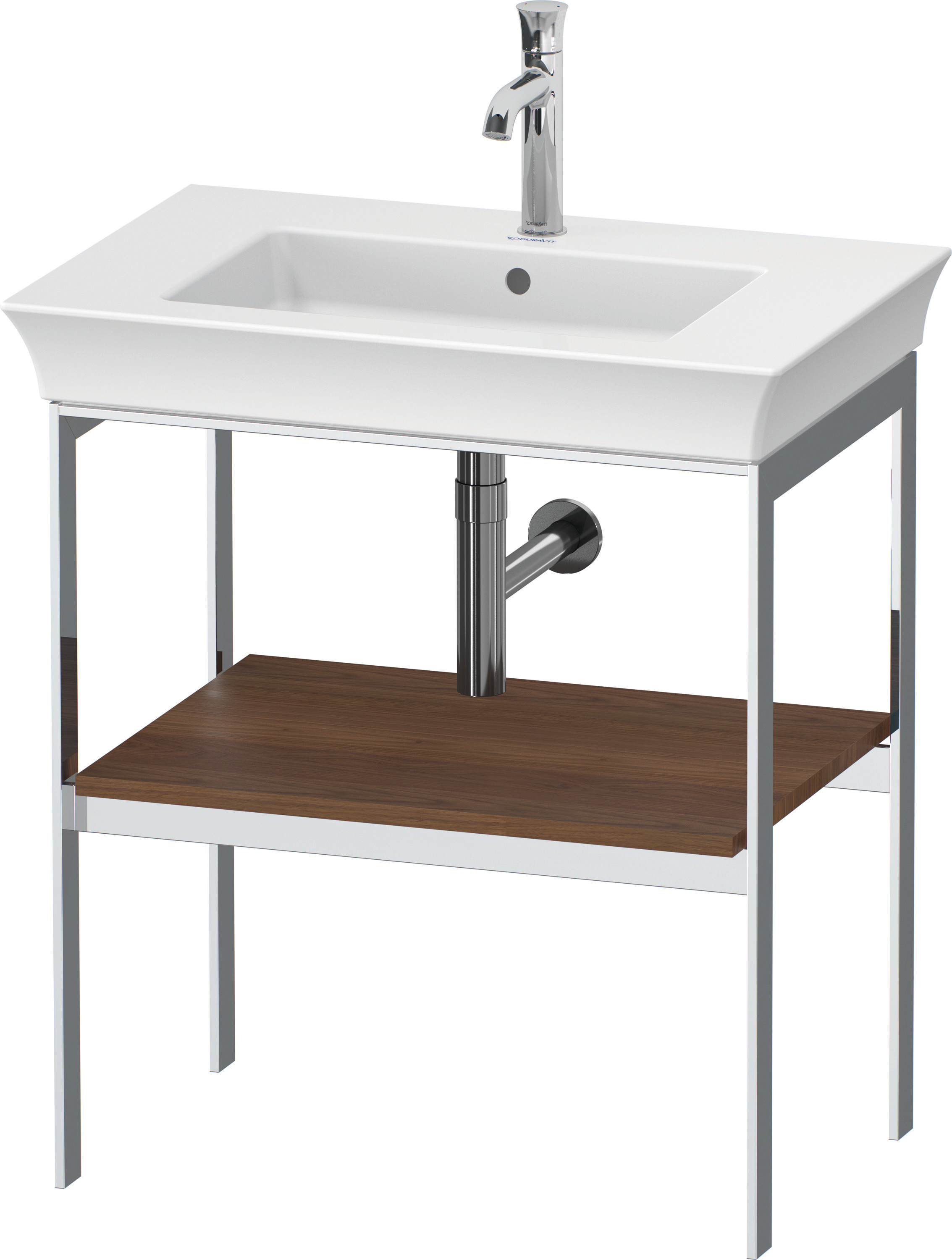 Duravit Metallkonsole bodenst. White Tulip 760x684x450mm, Am. Nussbaum Massiv