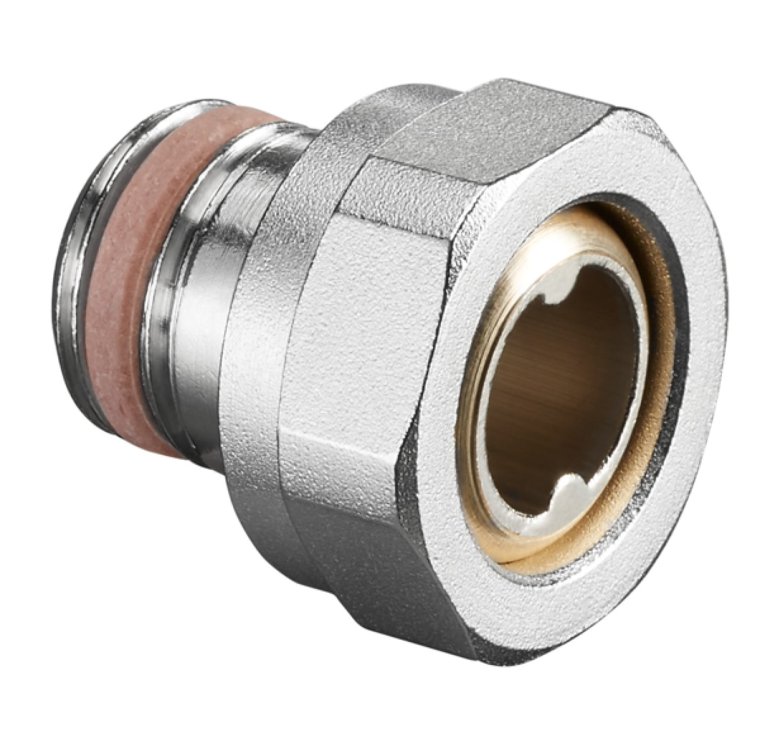 OVENTROP-Verschraubung DN15, 3/4"IG ÜMx1/2"AG, selbstdichtend