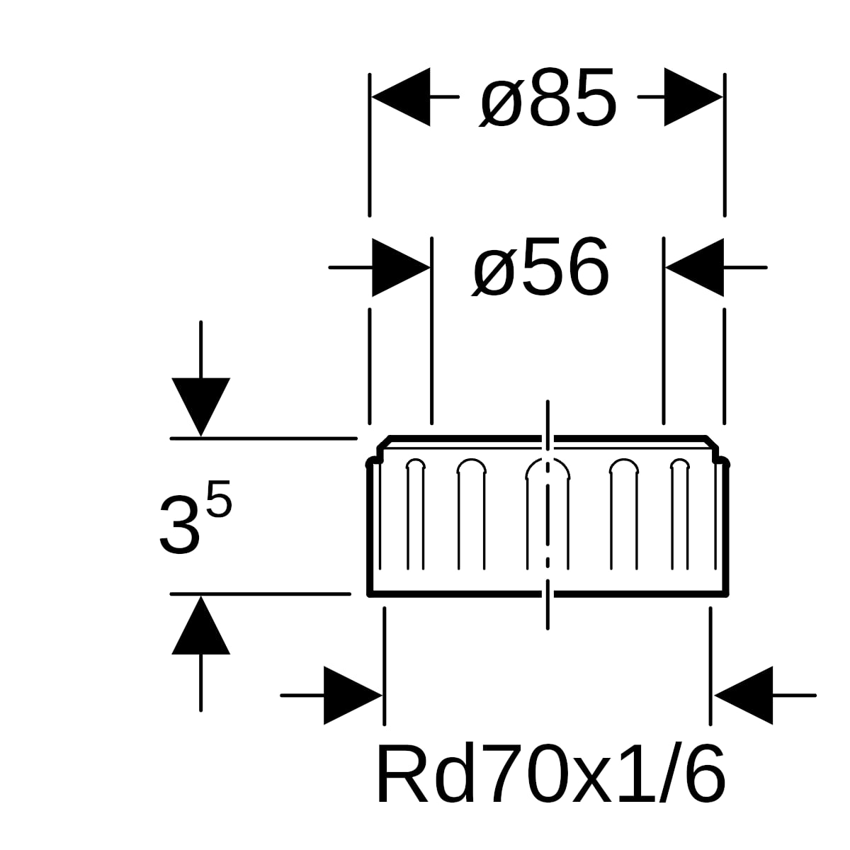 Geberit PE Verschlusskappe Rg70x1/6