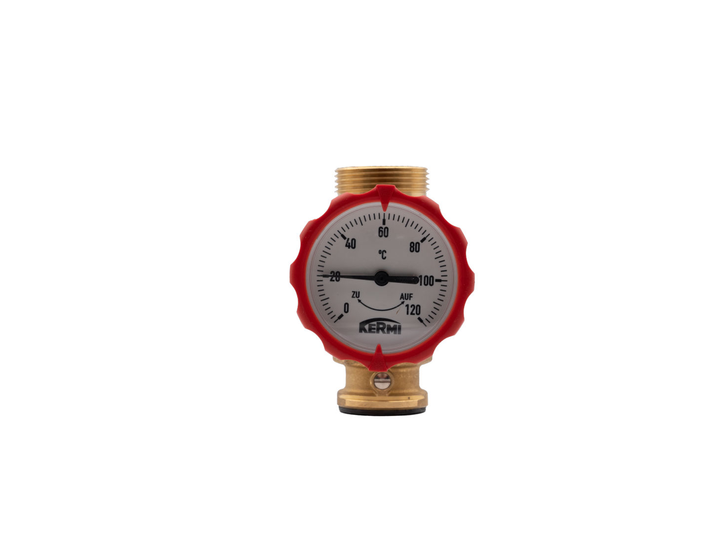 Kugelhahn 1' mit Rückschlagkl.,AG 1 1/4' VL mit Thermometer, für HK ungemischt