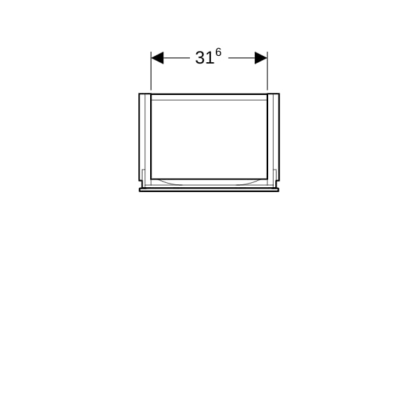 Geberit Xeno2 Unterschrank f. Handwaschbecken mit 1 Tür, 38x52,5x26,5cm, sculturagrau